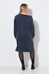 Gebreide midi-jurk, loose fit, wijde U-boothals