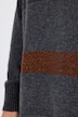 Pull coupe évasée, larges rayures pailletées et col roulé