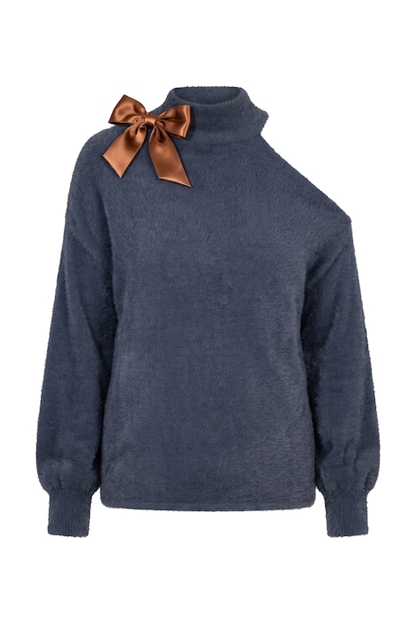 Pullover, Boxy Fit, Schulter CutOut, Schleifenbrosche