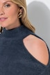 Pullover, Boxy Fit, Schulter CutOut, Schleifenbrosche