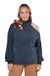 Pullover, Boxy Fit, Schulter CutOut, Schleifenbrosche