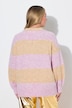 Polo-Pullover, Boxy Fit, Blockstreifen, Ballon-Langarm