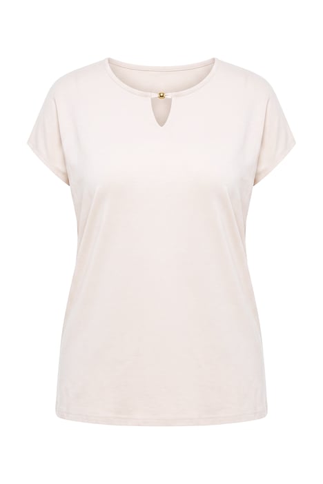 Keyhole Cutout Cap Sleeve Tee