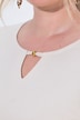 T-Shirt, A-Linie, Ausschnitt mit goldener Perle