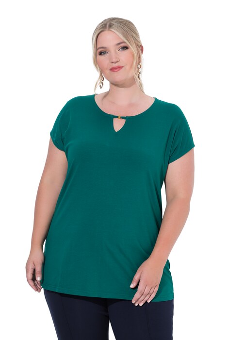 Keyhole Cutout Cap Sleeve Tee