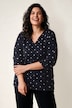 T-Shirt, A-Linie, Pünktchen-Muster, 