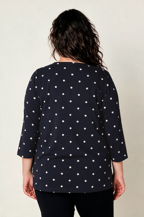 T-Shirt, A-Linie, Pünktchen-Muster, 