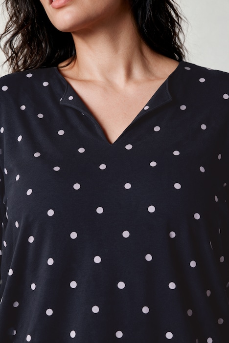 T-Shirt, A-Linie, Pünktchen-Muster, 