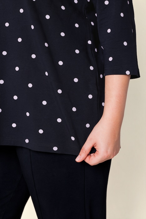 T-Shirt, A-Linie, Pünktchen-Muster, 