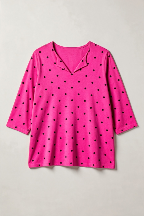 T-Shirt, A-Linie, Pünktchen-Muster, 