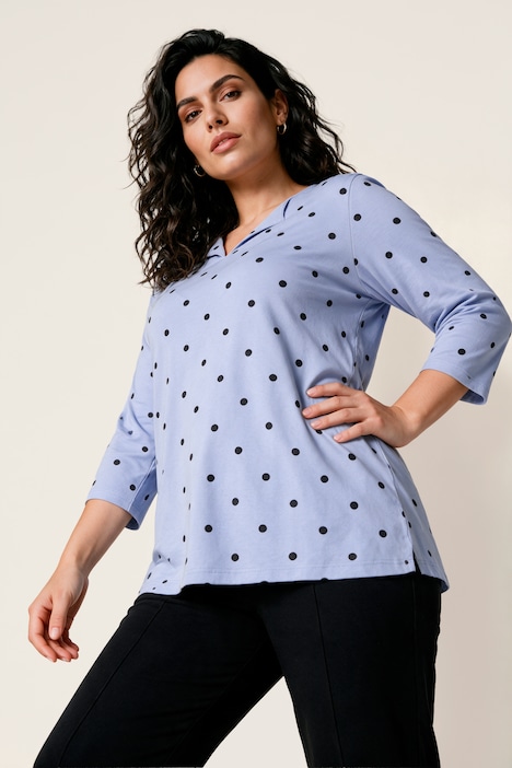 T-Shirt, A-Linie, Pünktchen-Muster, 
