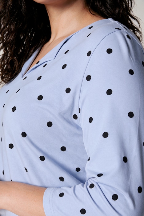 T-Shirt, A-Linie, Pünktchen-Muster, 