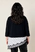 T-Shirt, Regular Fit, Punkten, asymmetrischer Saum, Spitze