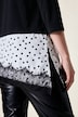 T-Shirt, Regular Fit, Punkten, asymmetrischer Saum, Spitze