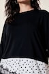 T-Shirt, Regular Fit, Punkten, asymmetrischer Saum, Spitze