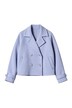 Scuba-Jacke, oversized, Reverskragen, doppelreihige Knopfleiste