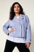 Scuba-Jacke, oversized, Reverskragen, doppelreihige Knopfleiste