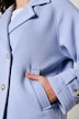 Scuba-Jacke, oversized, Reverskragen, doppelreihige Knopfleiste