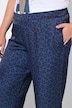 Satin-Hose, weites Bein, Leomuster, Elastikbund