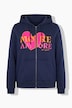 Sweatjacke, Herz, Schriftmotiv, Kapuze, Langarm