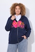 Sweatjacke, Herz, Schriftmotiv, Kapuze, Langarm