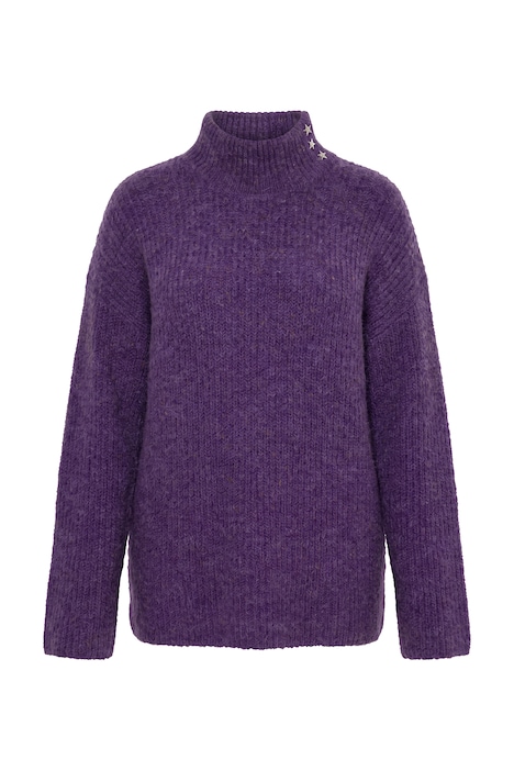 Rollkragen-Pullover, Boxy Fit, Stehkragen, Sternenknöpfe