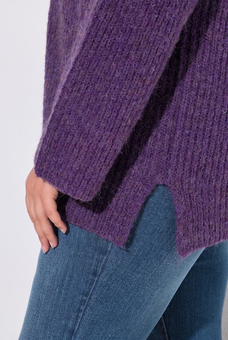Rollkragen-Pullover, Boxy Fit, Stehkragen, Sternenknöpfe