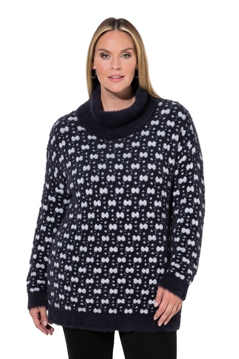 Rollkragen-Pullover, Loose Fit, Muster