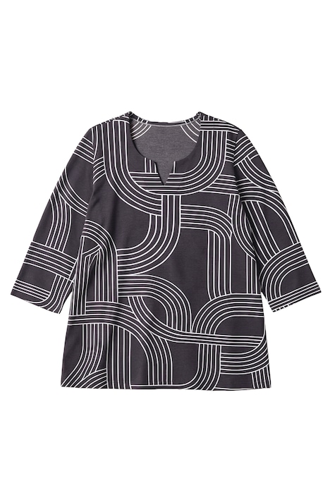 T-Shirt, bequem, grafisches Muster, 3/4-Ärmel