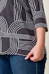 T-Shirt, bequem, grafisches Muster, 3/4-Ärmel