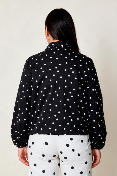 Blouson, lässige kurze Passform, Punkte, Ballonsaum