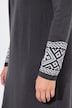 Midi-Strickkleid, gerade Passform, Norwegermuster, Glitzersteinchen