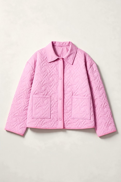 Steppjacke, bequeme Passform, Wellenstepp, Stick-Kanten
