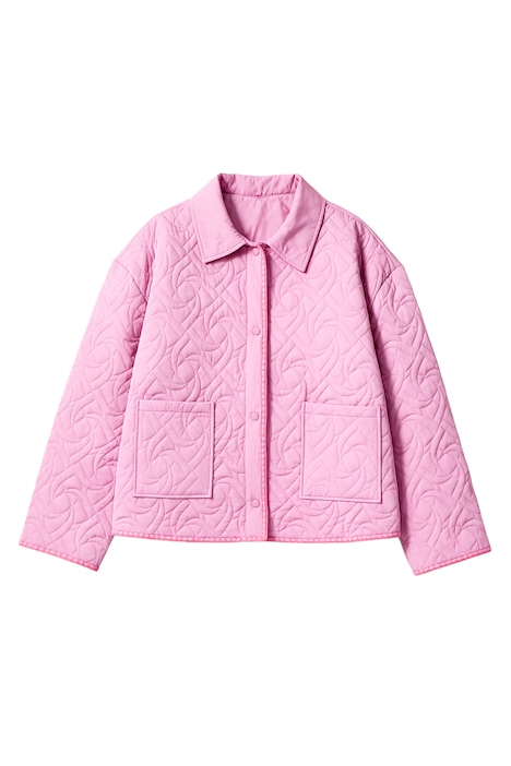 Steppjacke, bequeme Passform, Wellenstepp, Stick-Kanten
