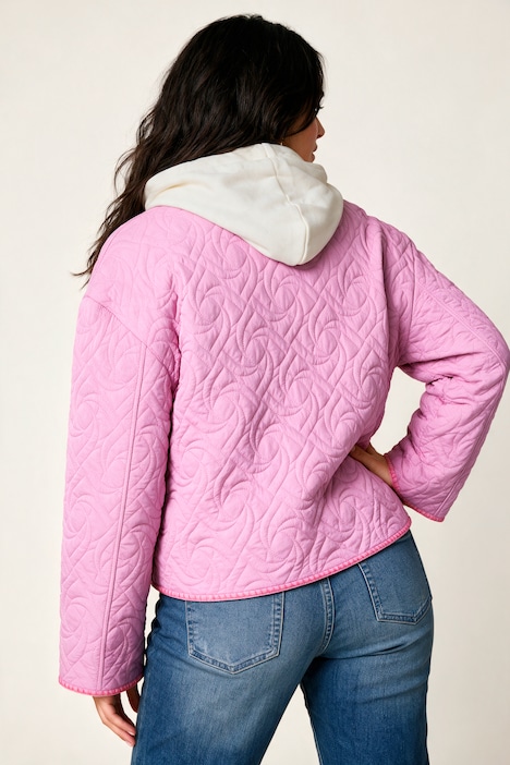 Steppjacke, bequeme Passform, Wellenstepp, Stick-Kanten
