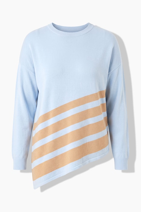 Pullover, Loose Fit, Streifen, asymmetrischer Saum
