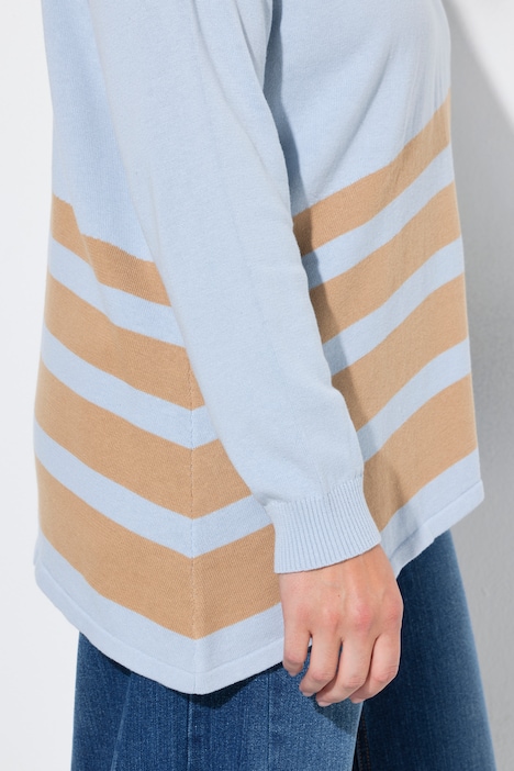 Pullover, Loose Fit, Streifen, asymmetrischer Saum