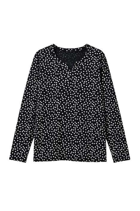 Langarmshirt, Classic Fit, Punkte, elastischer Saum