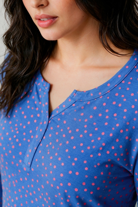 Langarmshirt, Classic Fit, Punkte, elastischer Saum