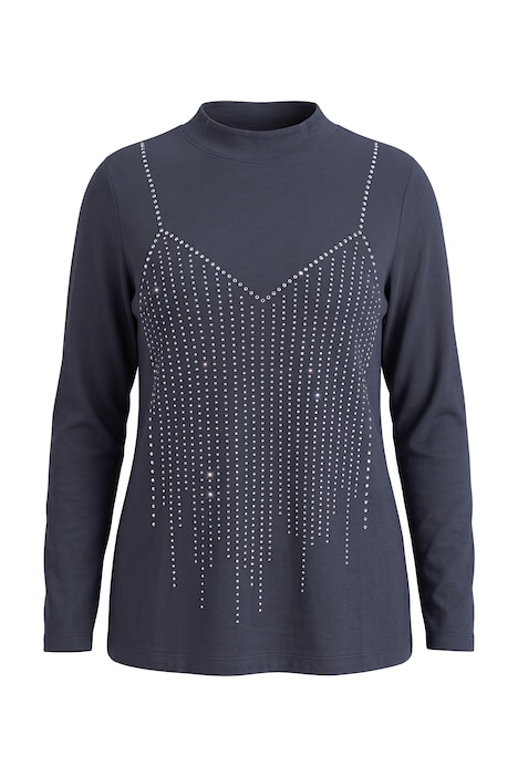 Langarmshirt, Komfort Fit, Glitzersteinchen-