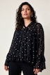 Volant-Bluse, oversized A-Linie, Dots, blickdichtes Top