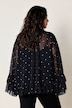 Volant-Bluse, oversized A-Linie, Dots, blickdichtes Top