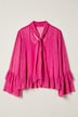 Volant-Bluse, oversized A-Linie, Dots, blickdichtes Top