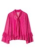 Volant-Bluse, oversized A-Linie, Dots, blickdichtes Top
