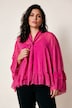 Volant-Bluse, oversized A-Linie, Dots, blickdichtes Top