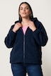 Kuschelfleece-Jacke, Herz-Prägung, Kapuze