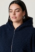 Kuschelfleece-Jacke, Herz-Prägung, Kapuze