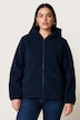 Kuschelfleece-Jacke, Herz-Prägung, Kapuze