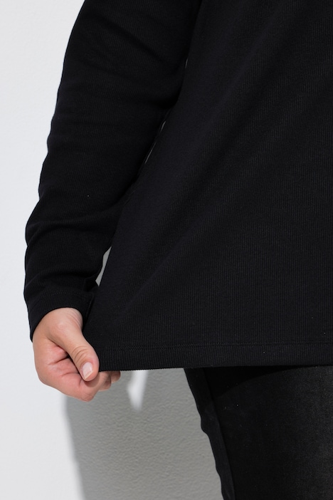 T-shirt met lange mouwen, comfort fit, ribjersey