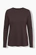 T-shirt met lange mouwen, comfort fit, ribjersey